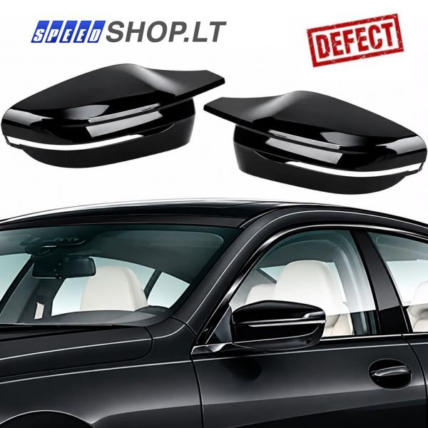 BMW 3 5 7 8 G20 G21 G30 G31 G11 G15 G16  veidrodėlių gaubtai su defektu